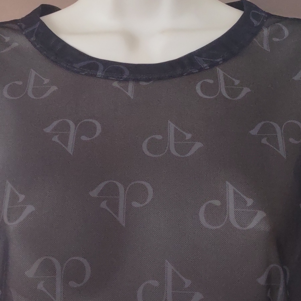 Women's Divided by H&M Black Short Sleeve Mesh Tee Shirt - Size XL - Picture 2 of 6